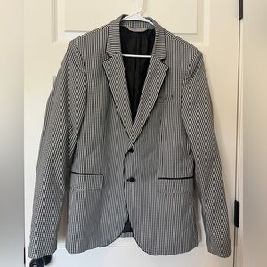 Zara Man Monochrome Checkered Blazer